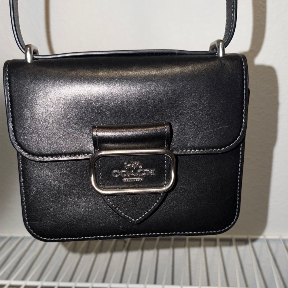 Coach Black Crossbody Bag with Silver Accents - Picture 2 of 5